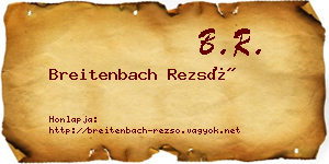 Breitenbach Rezső névjegykártya